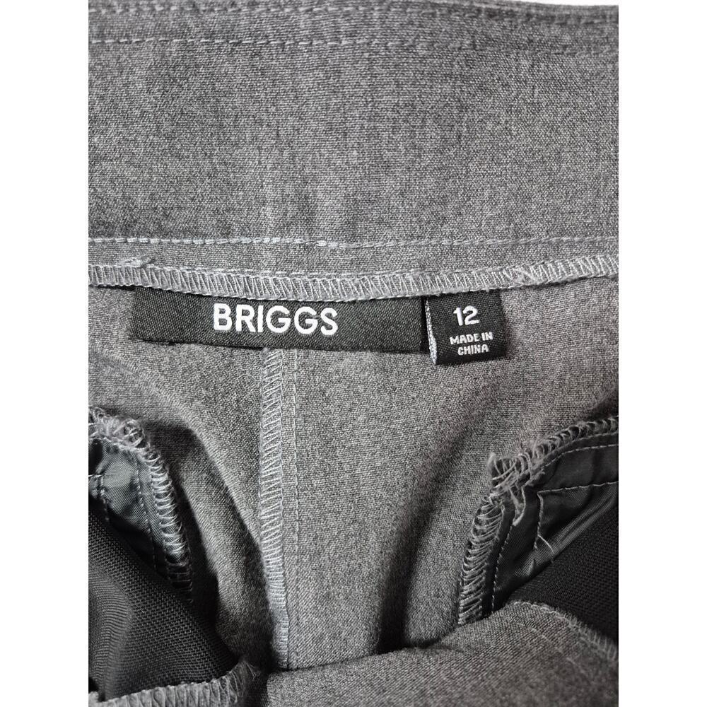 Briggs Poly Blend Charcoal Pants Trousers Work Career Straight Leg Sz 12 - Picture 4 of 4